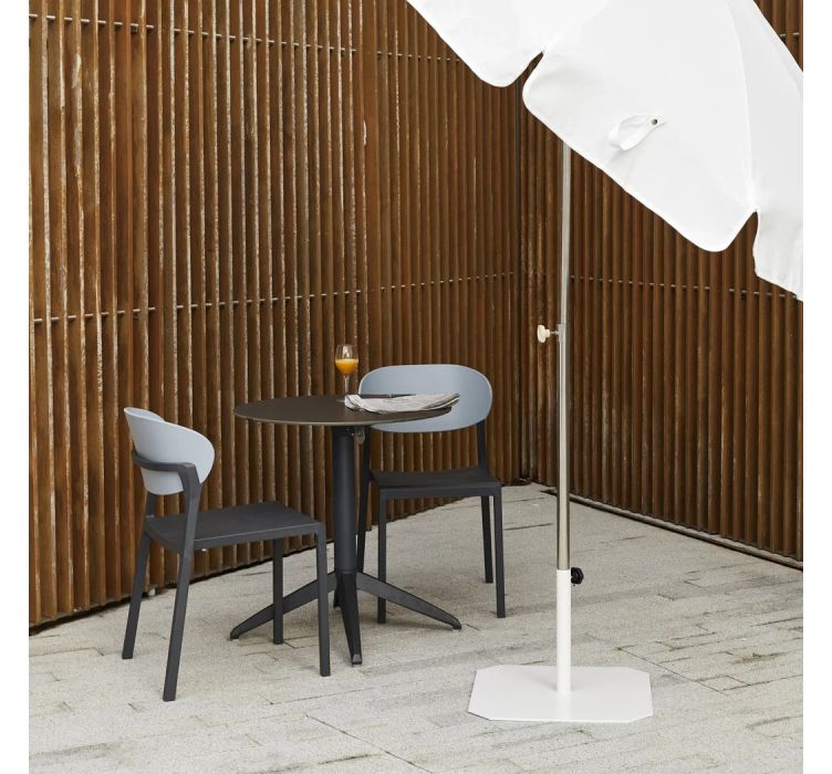 Стіл QUATRO FIX ø 80 ANTRACITE-MARBLE2